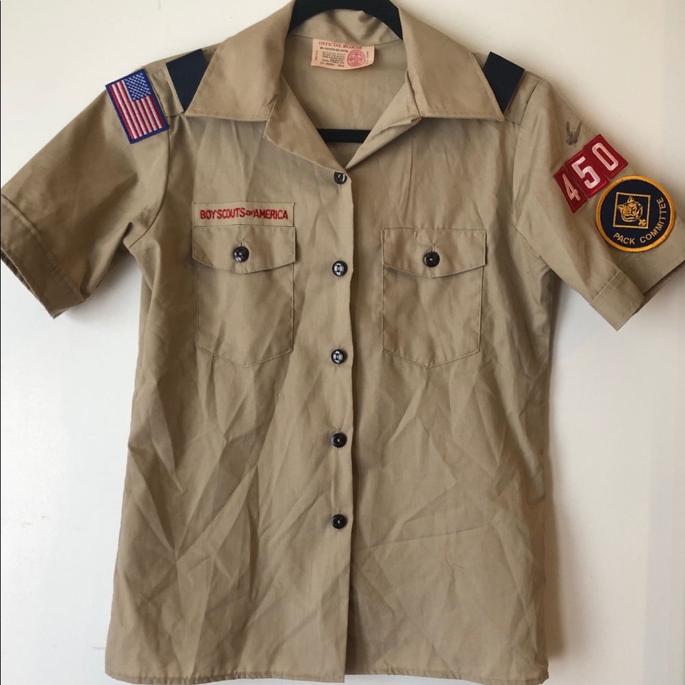 Boy Scouts Shirt - S/M Beige with Patches